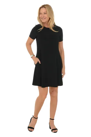 Elegant Layering Solid Stretch Short Sleeve Dress Solid Stretch Short Sleeve Dress Comfort waistband