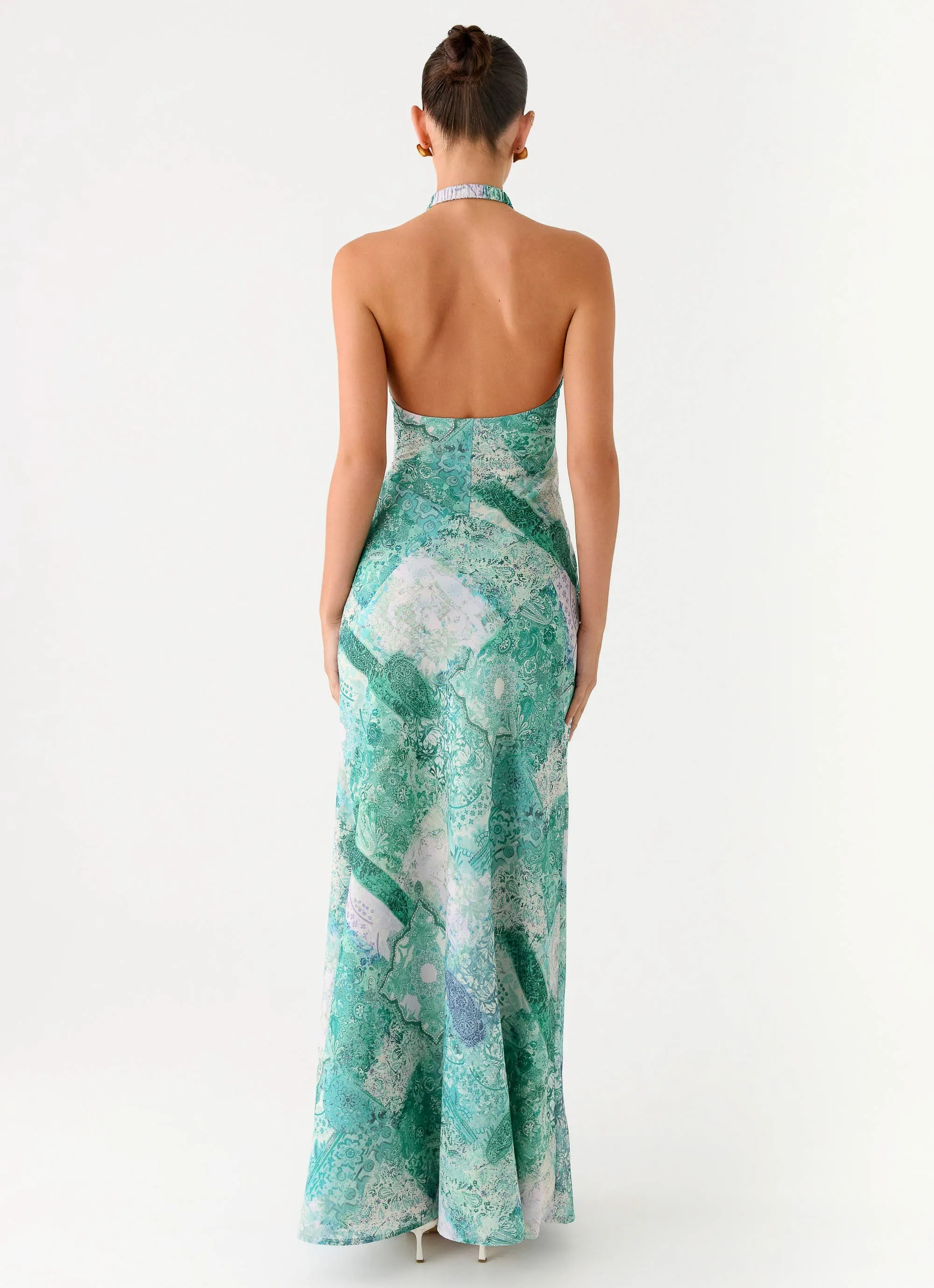 So Chic Maxi Dress - Green Paisley Fashionable Layers