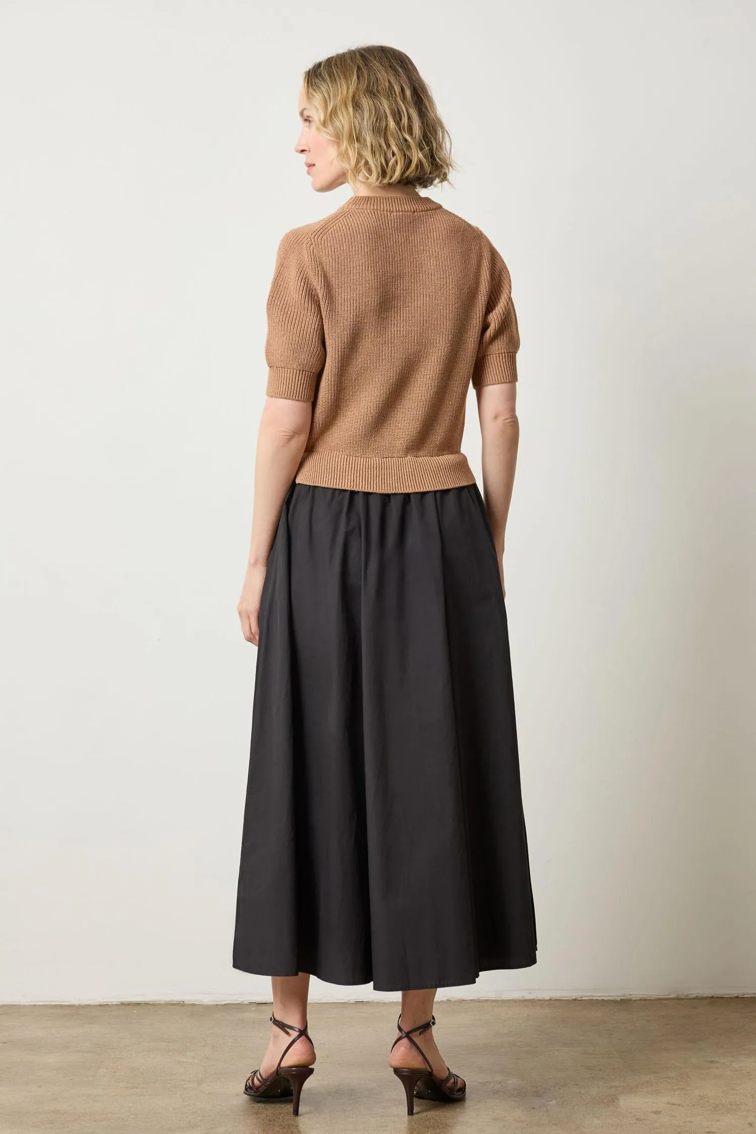 Glam Feel Light Fabrication Mixed Media Dress in Acorn