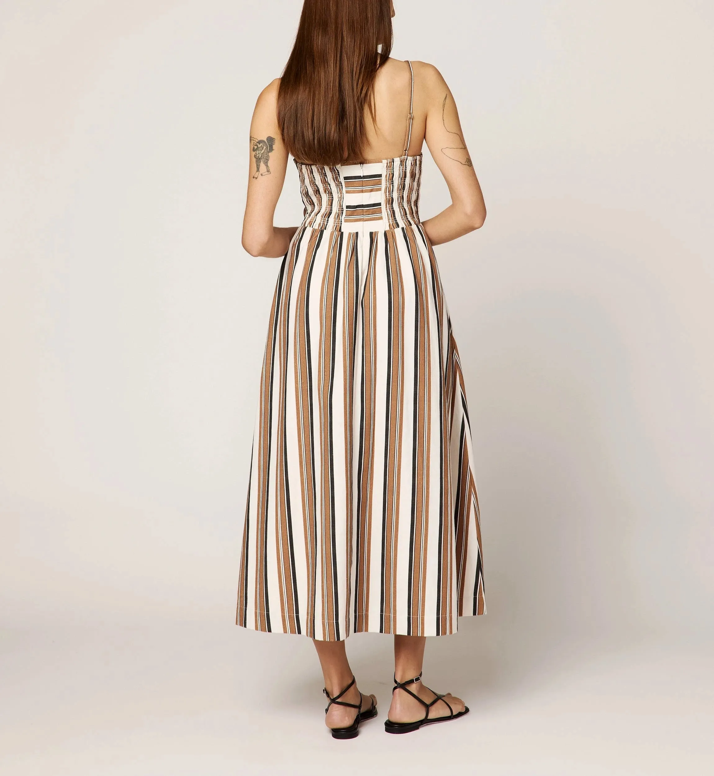 Holly Midi Dress | Giatta Stripe Daily Flex Elegant Mood