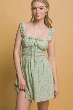Elegant Waist Remy Floral Dress With Elasticated Details foldable Simple Texture Remy Floral Dress With Elasticated Details