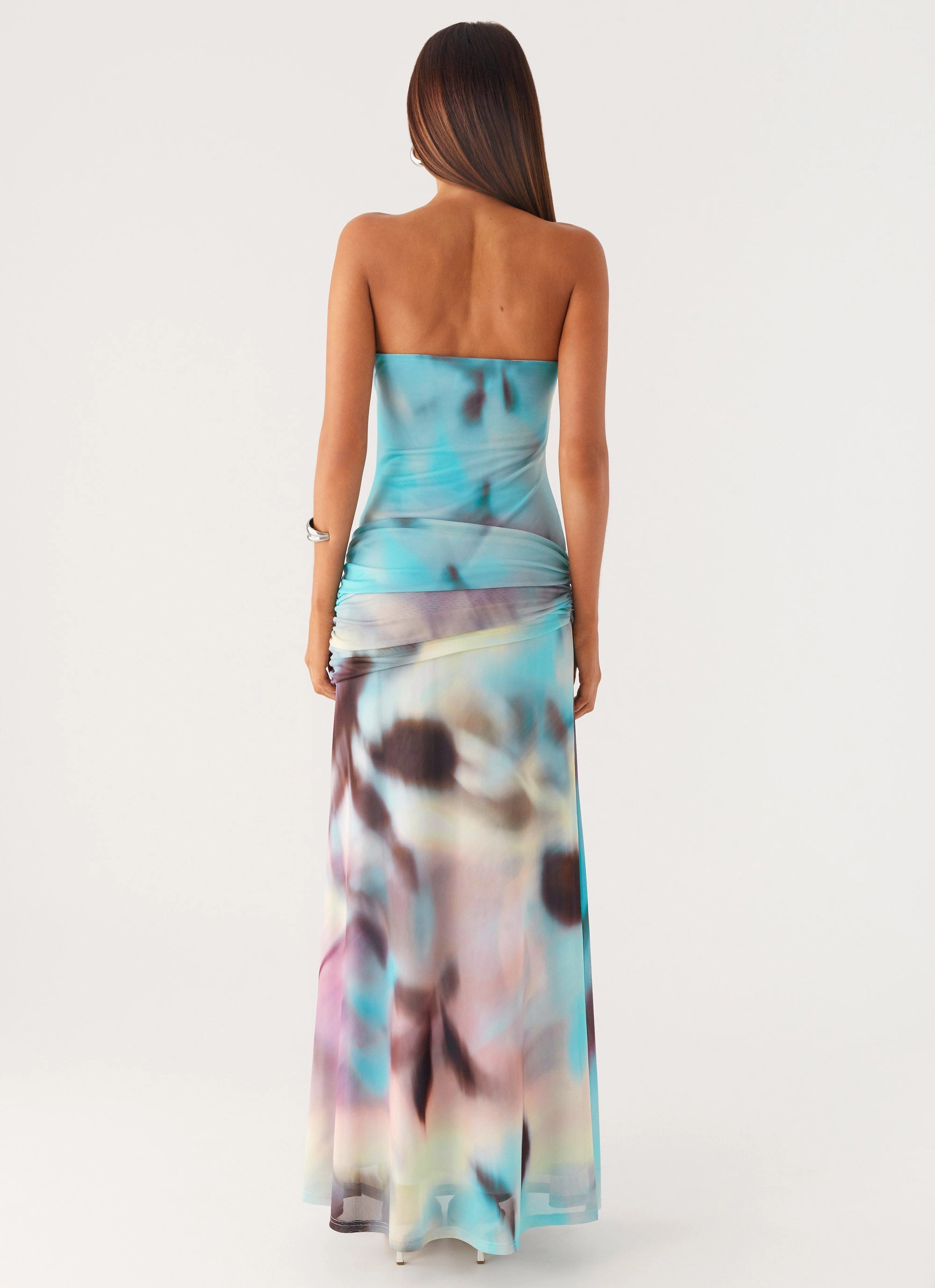 Daily Confidence Clean Drape Isle Escape Mesh Maxi Dress - Sea Splash