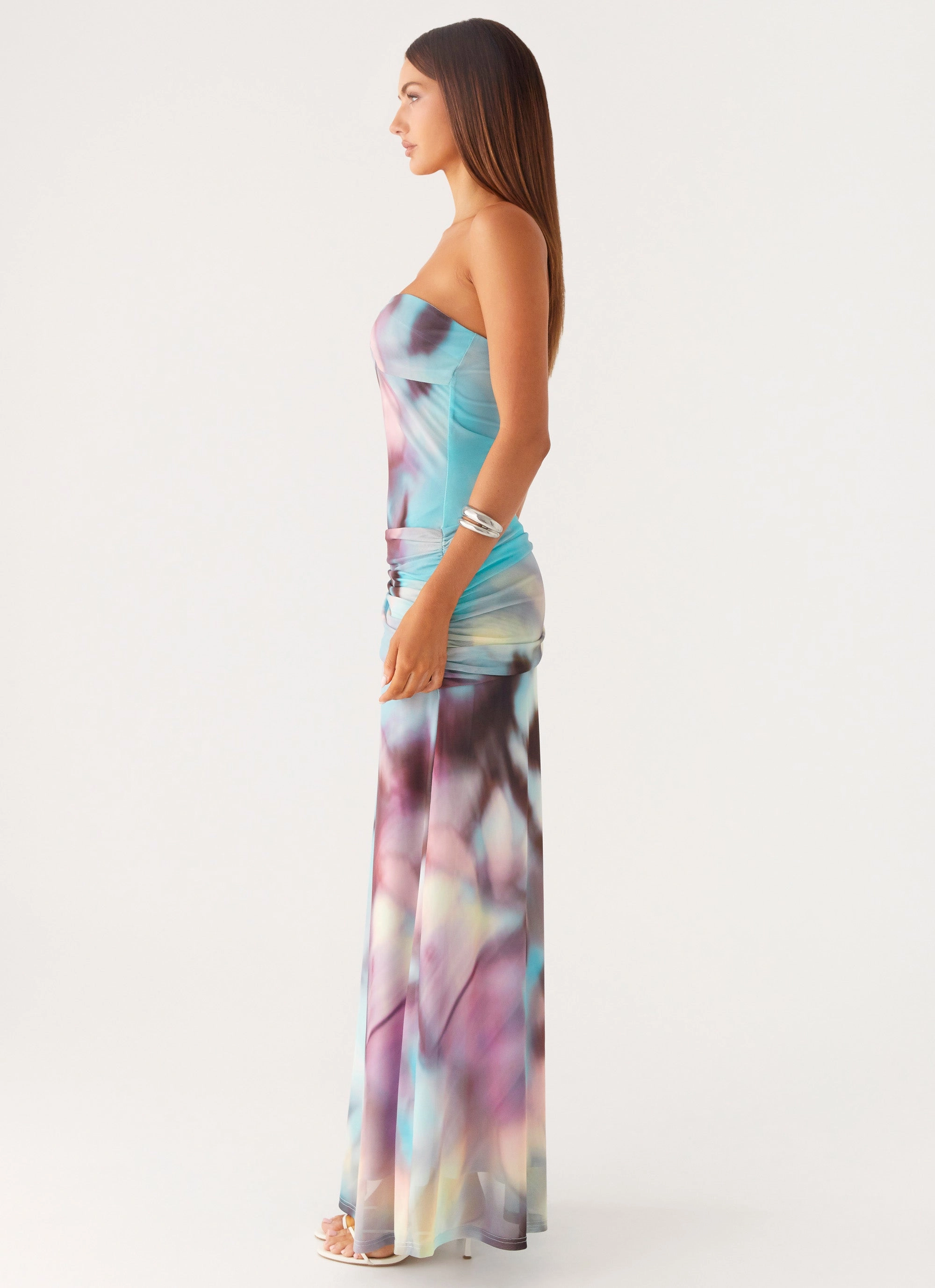 Isle Escape Mesh Maxi Dress - Sea Splash Comfortable and Flattering