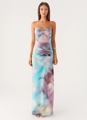 Elegant Apparels Isle Escape Mesh Maxi Dress - Sea Splash Isle Escape Mesh Maxi Dress - Sea Splash Formal Choice Dance Night