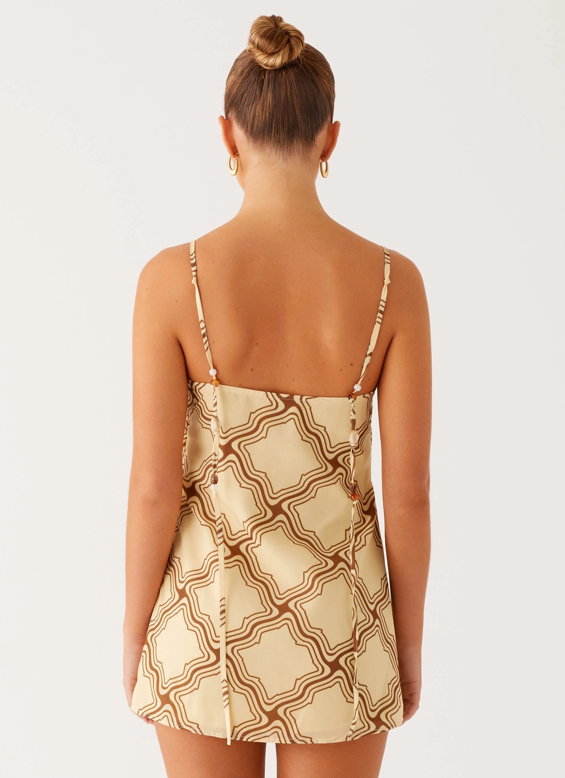 Mantra Mini Dress - Tidal Wave Print Coffee Break Dew Tone