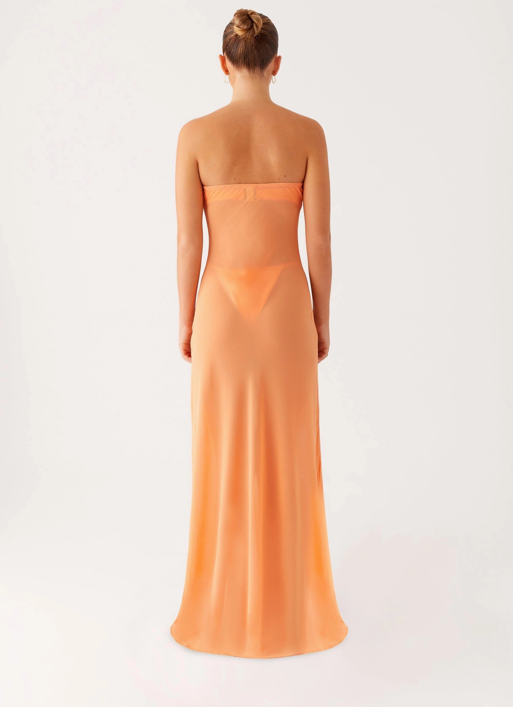 Elegant formal piece Repair-Friendly Mattie Strapless Maxi Dress - Orange