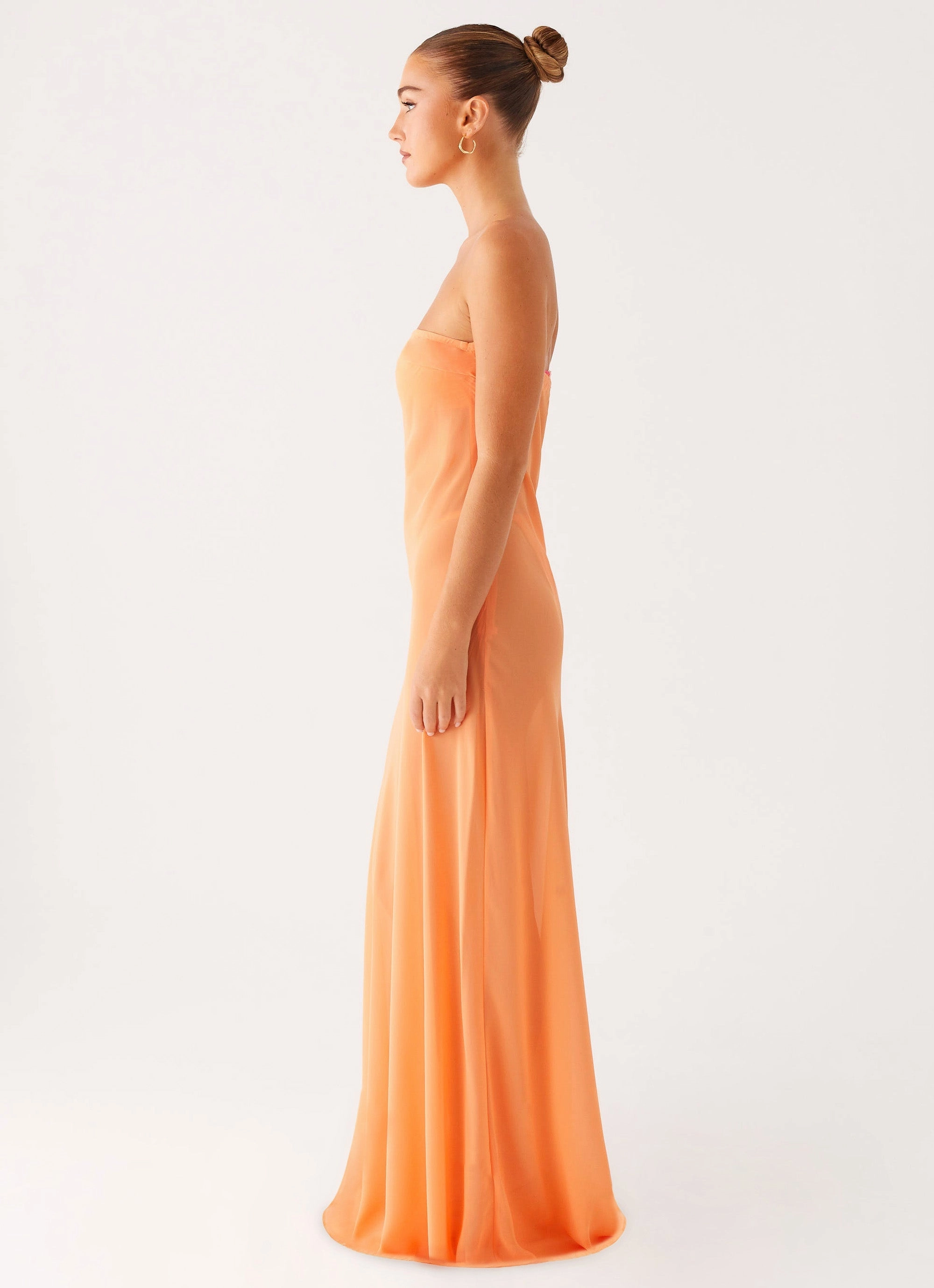 Mattie Strapless Maxi Dress - Orange Layered Comfort