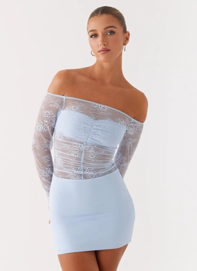 Elegant Wearable Collide Lace Mini Dress - Blue Collide Lace Mini Dress - Blue Smart Comfort
