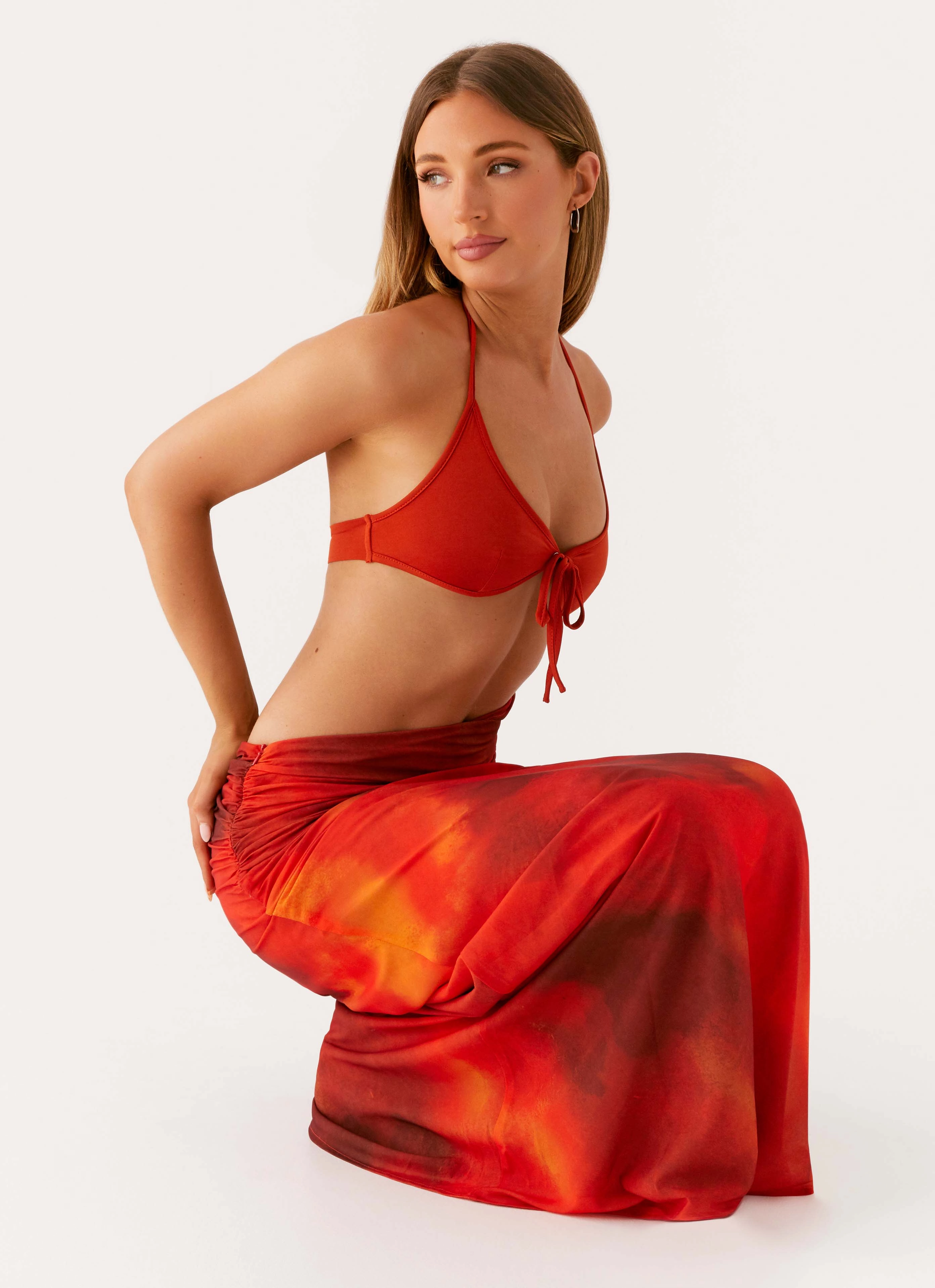 Elixis Maxi Dress - Scarlet Blur Clean Style Body Positive