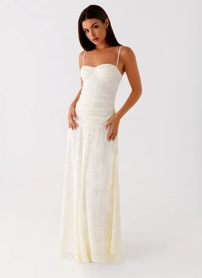 Elsa Maxi Dress - Ivory Comfortable Drapes Elsa Maxi Dress - Ivory Flowing Layers BiasCutSilhouette