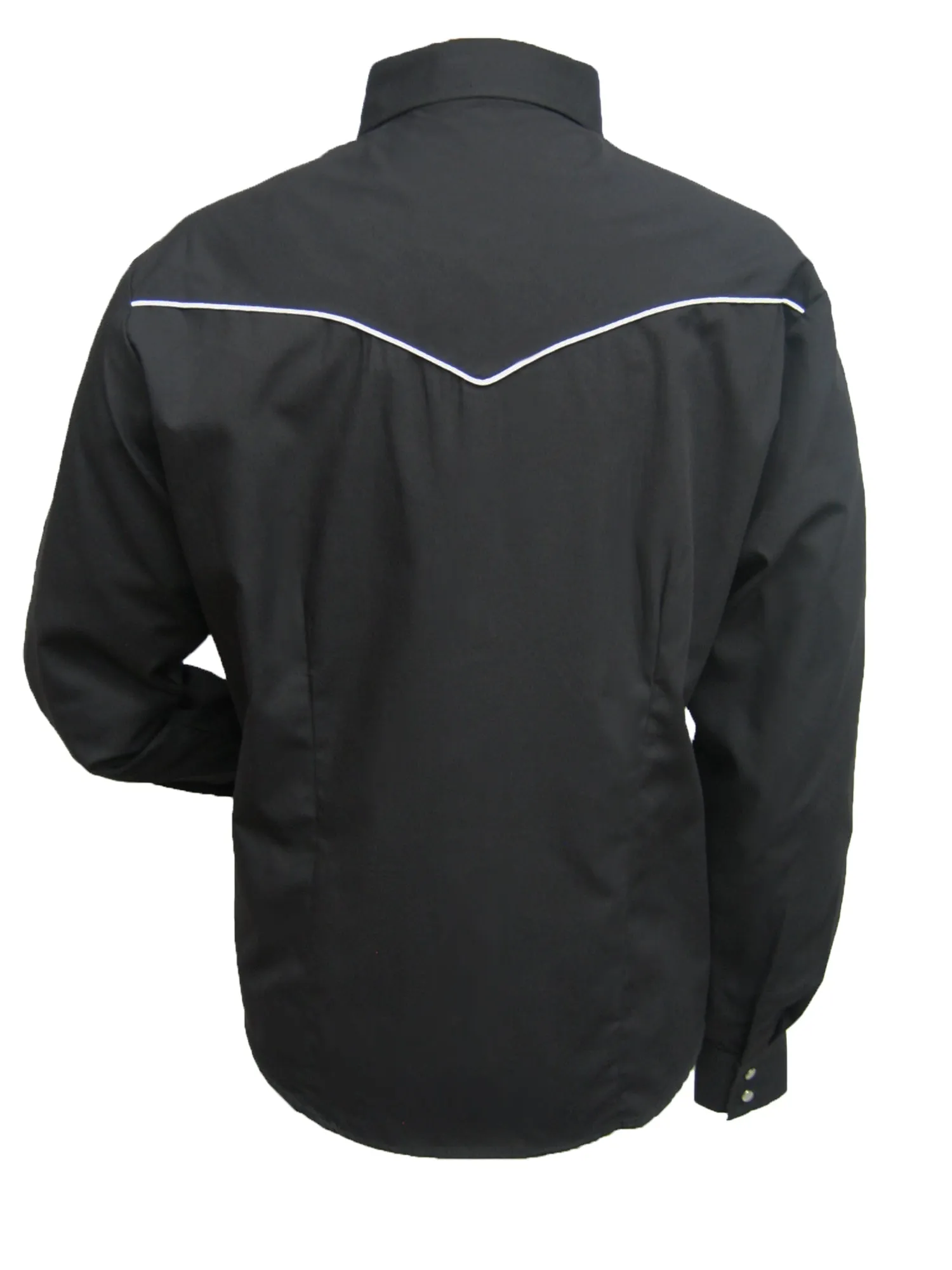 Ely & Walker Womens Solid Black Western Shirt L/S Poly/Cotton Reg Active Layering Patterned Texture