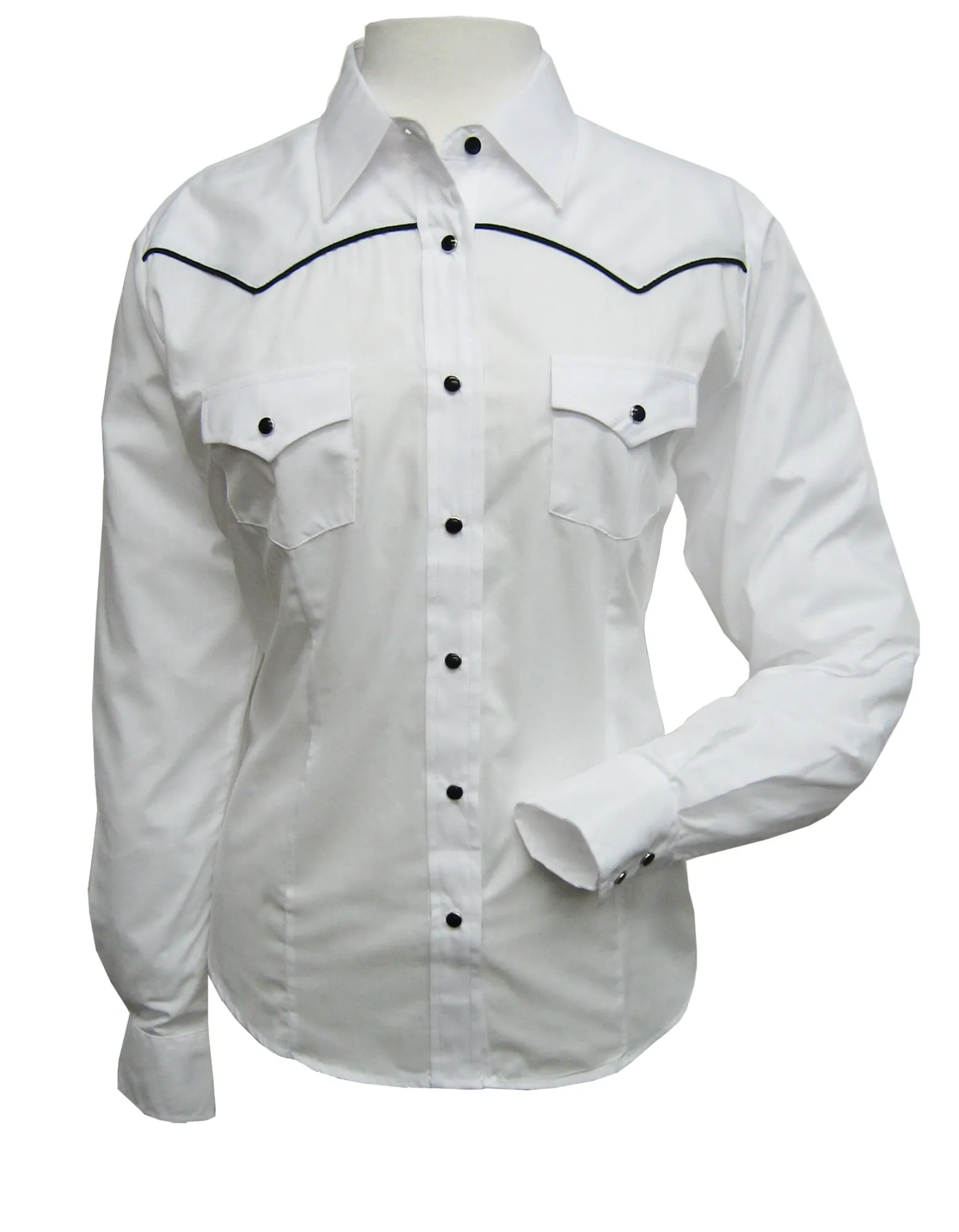 Ely & Walker Womens Solid White Western Shirt L/S Poly/Cotton Patterned Texture Trendy Vibes