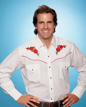 Ely & Walker Mens Rose White Western Shirt L/S Poly/Cotton Lightweight Styles Ely & Walker Mens Rose White Western Shirt L/S Poly/Cotton Timeless Style Comfortable Look