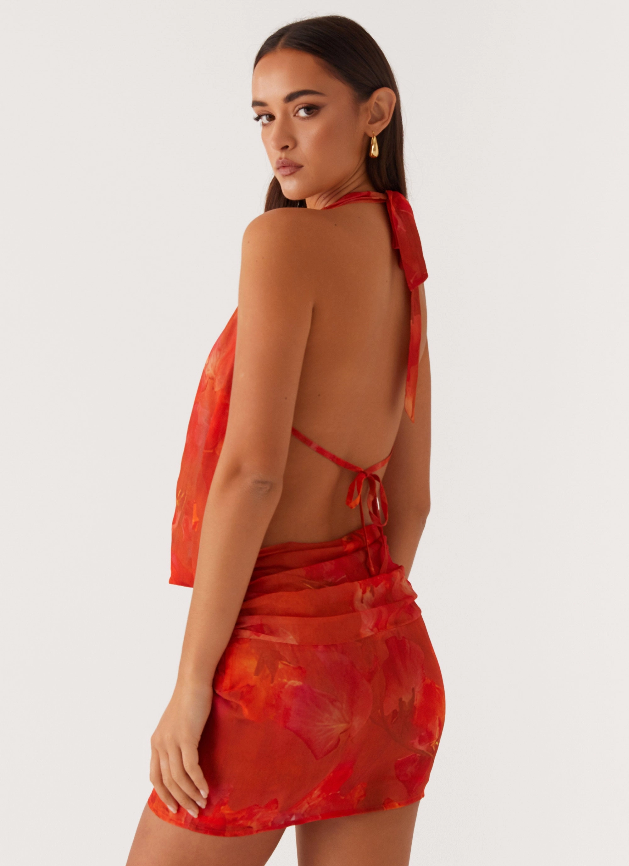 Elysia Chiffon Mini Dress - Amber Soft Material
