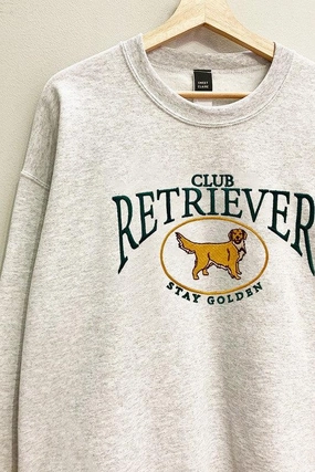 Embroidered Retriever Club Sweatshirt  S-XL Cozy and Soft Embroidered Retriever Club Sweatshirt  S-XL Cozy Comfort Design Layered Look Wear
