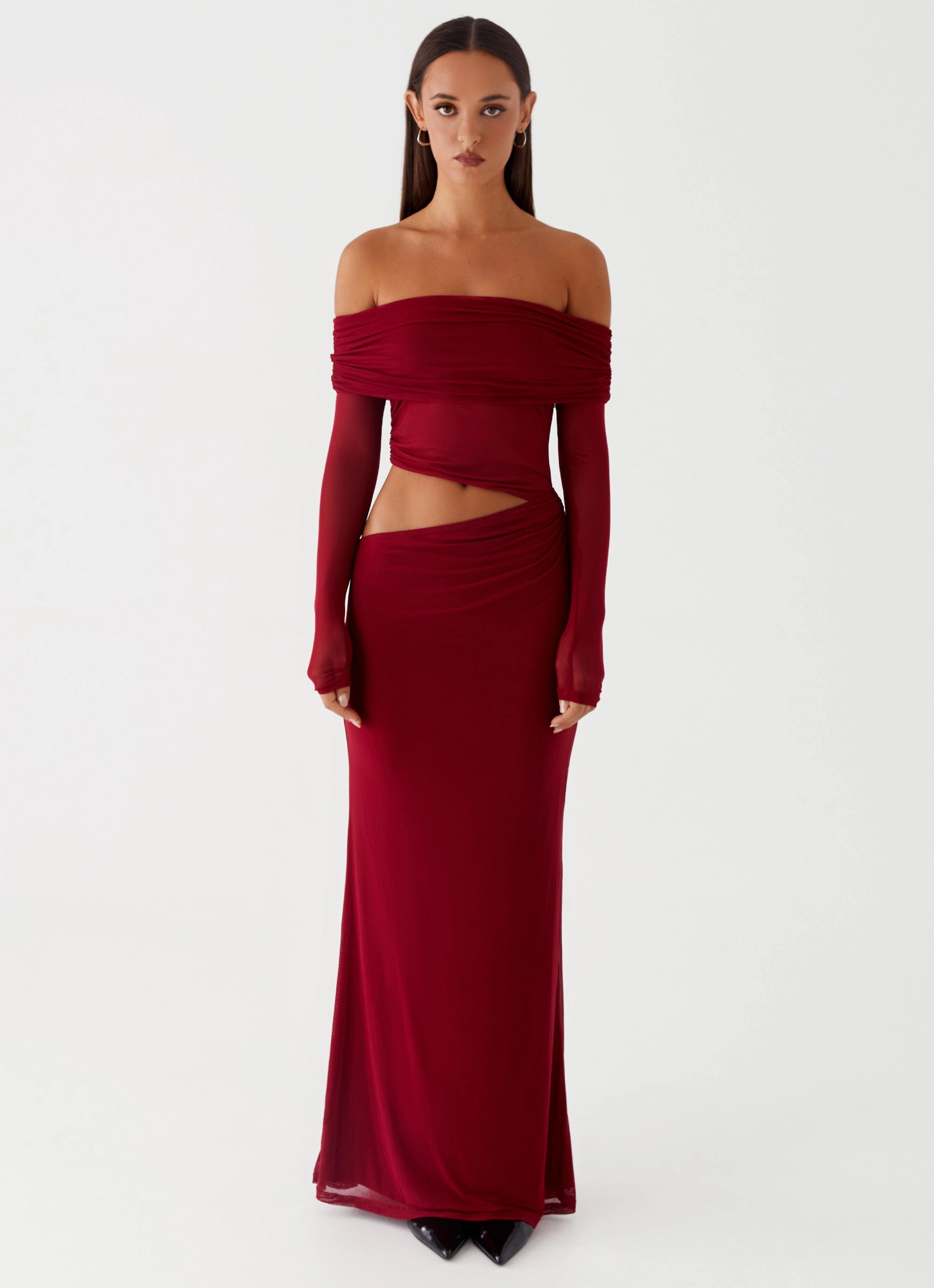 Minimal Curve Timeless Cut Emery Maxi Dress - Cherry Red