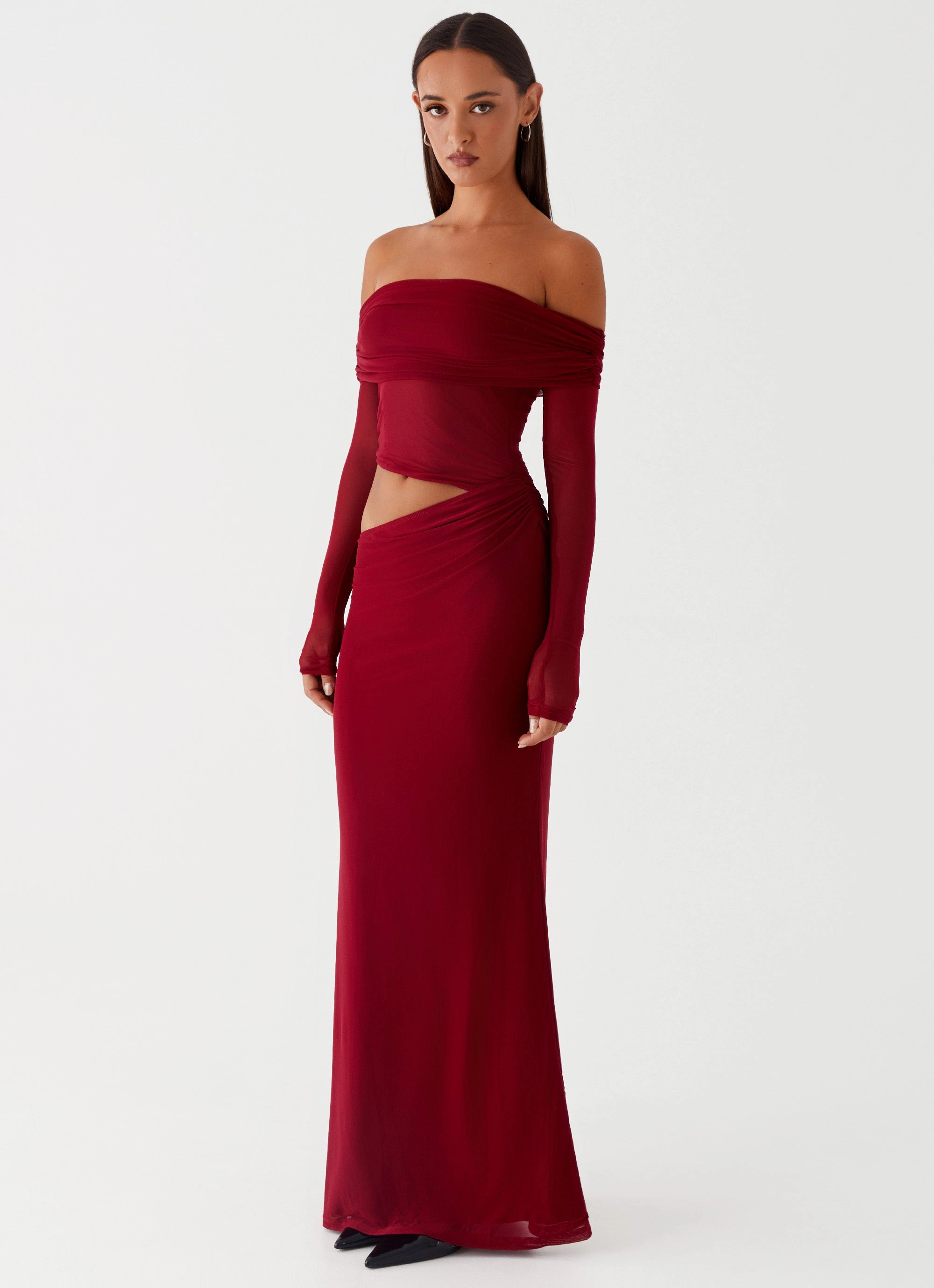 Emery Maxi Dress - Cherry Red Charming Fit Fast Chic