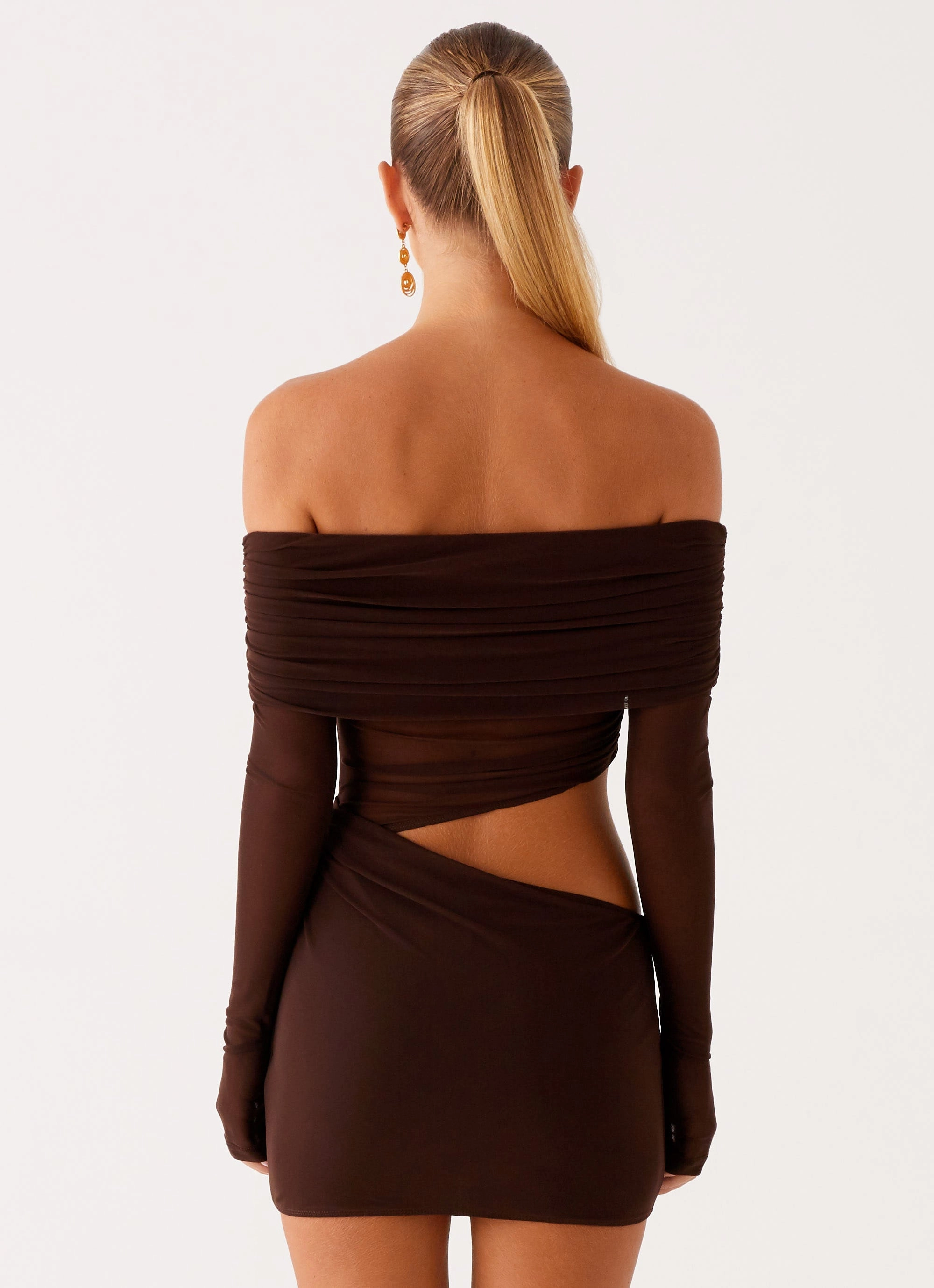 Luxe style Emery Mini Dress - Chocolate