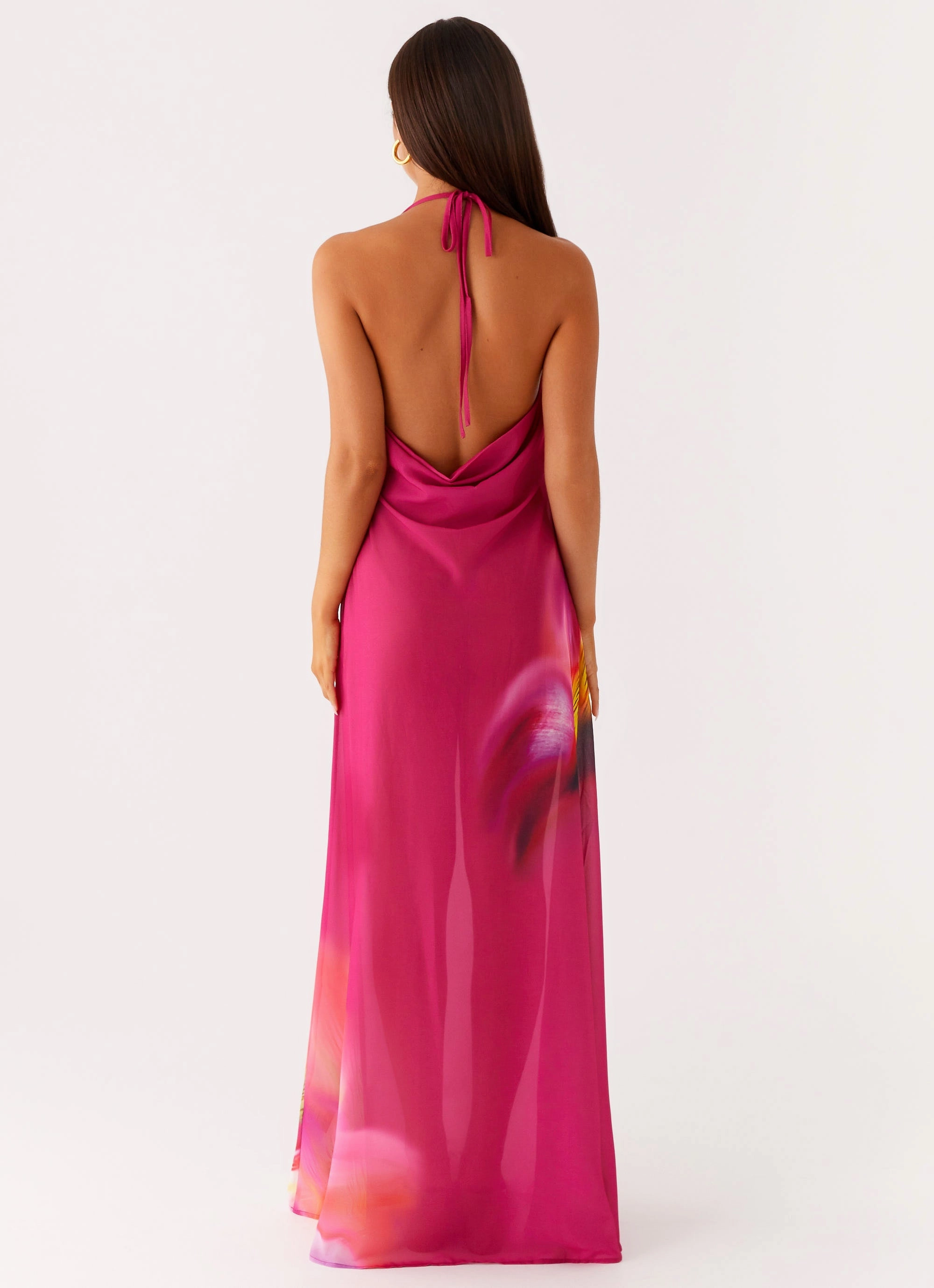 Comfy and Elegant Urban Look Fantasy Maxi Dress - Pink Tropical