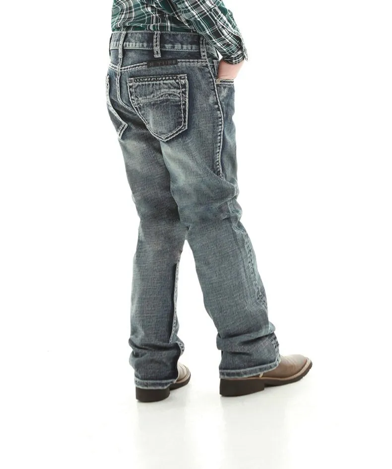 Perfect Match B Tuff Kids Boys Blue 100% Cotton Jeans Black Stitching Steel
