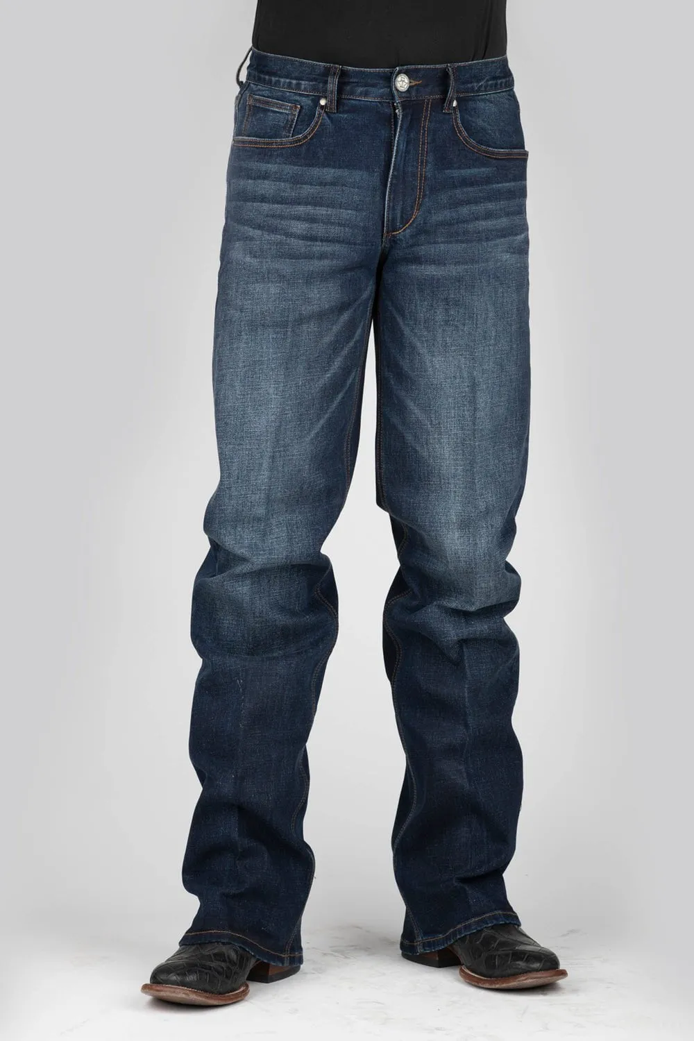 Fade Resistant Wash Tin Haul Mens 421 Regular Joe Blue Cotton Blend Jeans