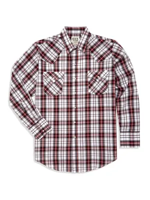 Ergonomic Shoulder Design Ely and Walker Mens Plaid Snap Red Poly/Cotton L/S Shirt Regular Fit Stretchy Cloth Ely and Walker Mens Plaid Snap Red Poly/Cotton L/S Shirt