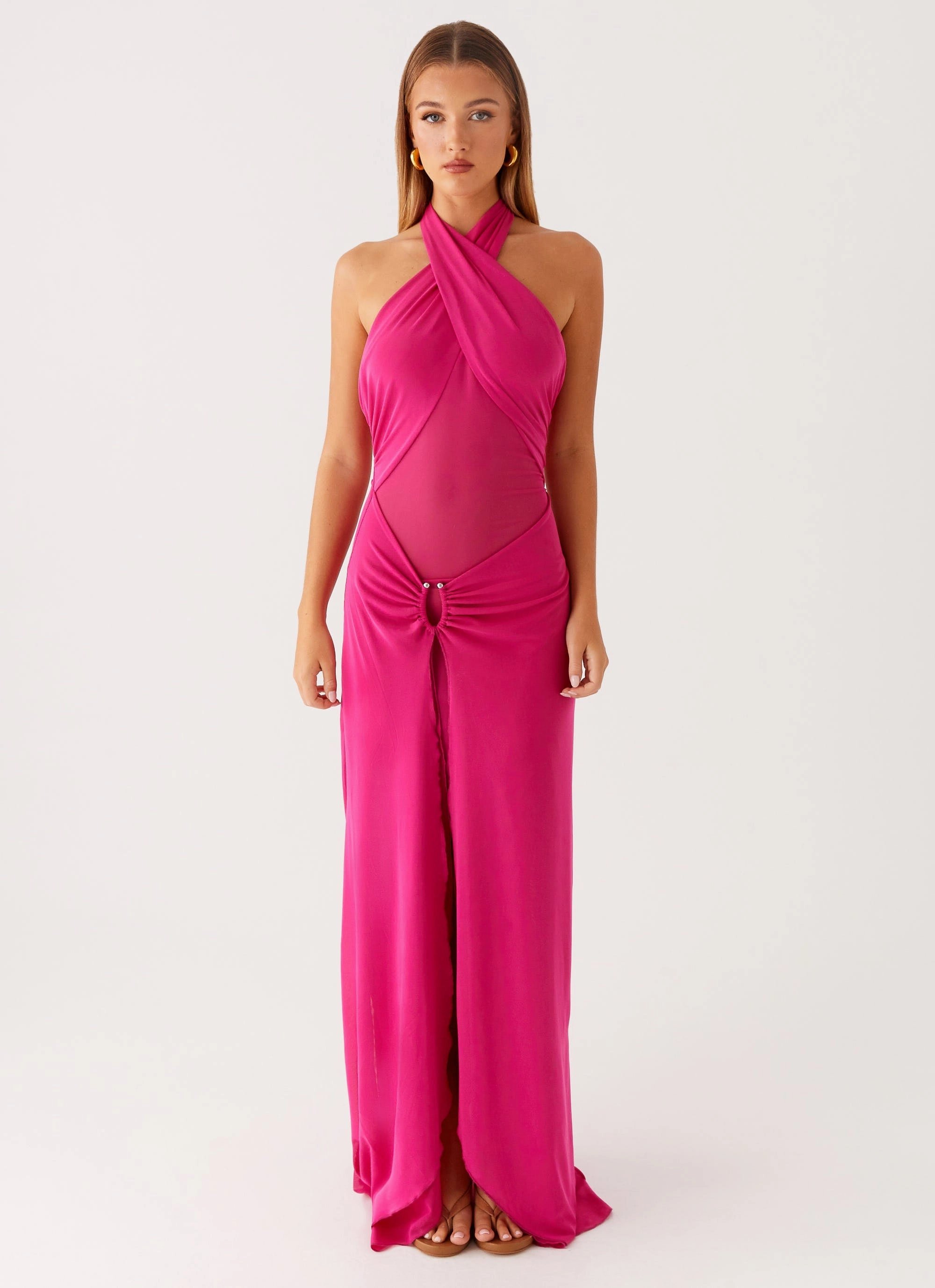 Climate-Adaptive Ericka Maxi Dress - Hot Pink