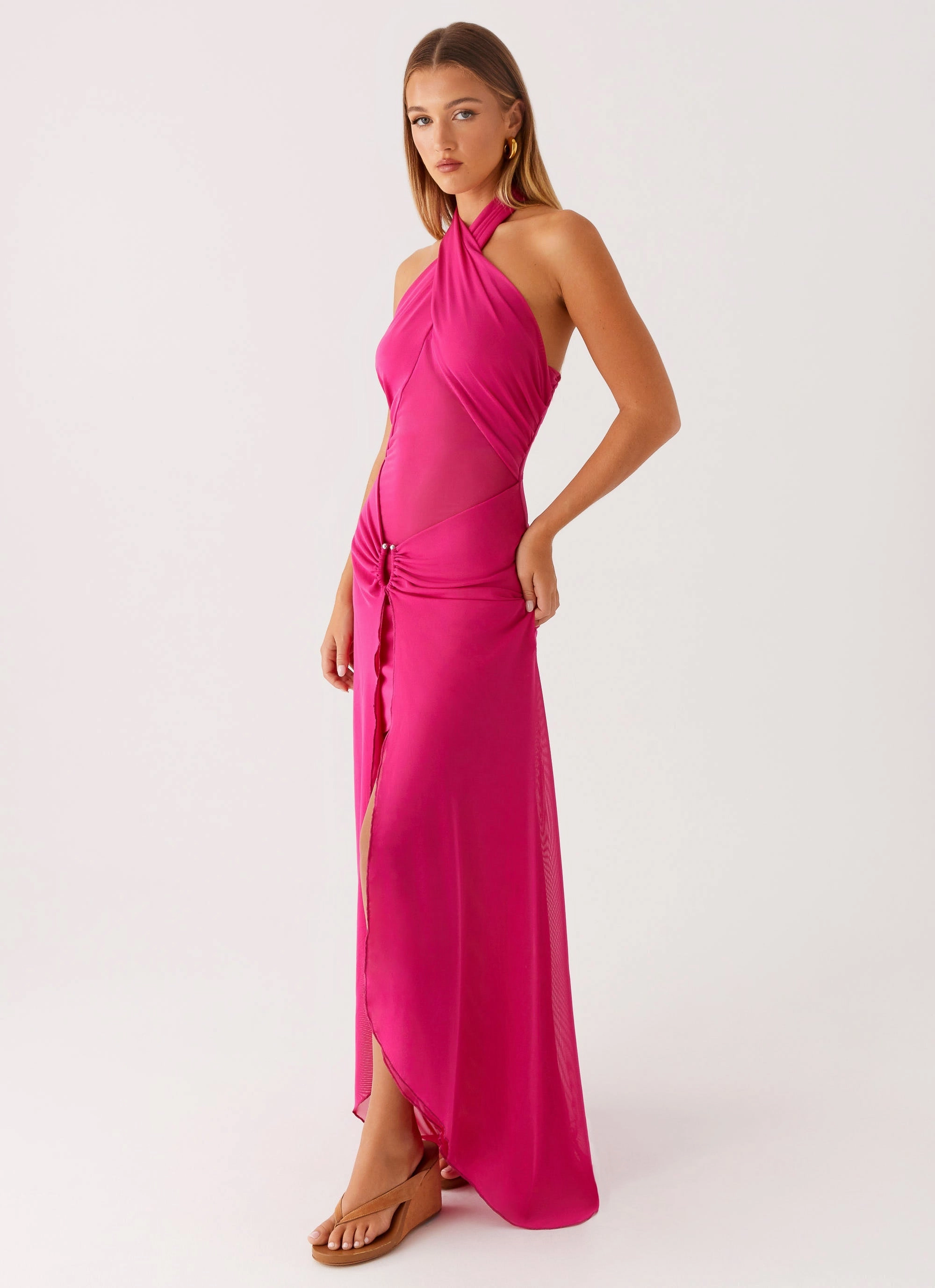Ericka Maxi Dress - Hot Pink Relaxed Fit Look