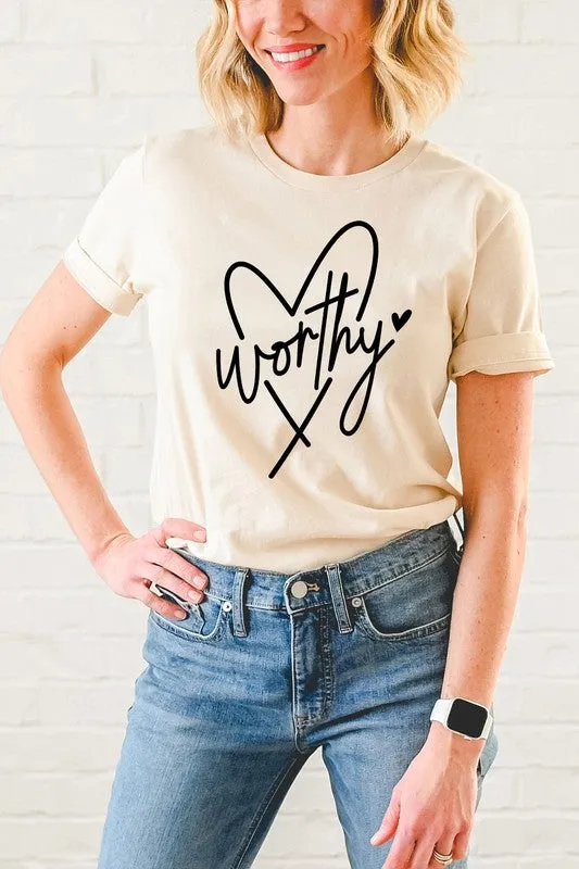 Soft Fit Wear Worthy Heart Easter Basic Graphic Tee S-XL