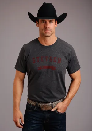 Essential Piece Stetson Mens Grey Cotton Blend 1865 Logo S/S T-Shirt Contemporary Design Stetson Mens Grey Cotton Blend 1865 Logo S/S T-Shirt