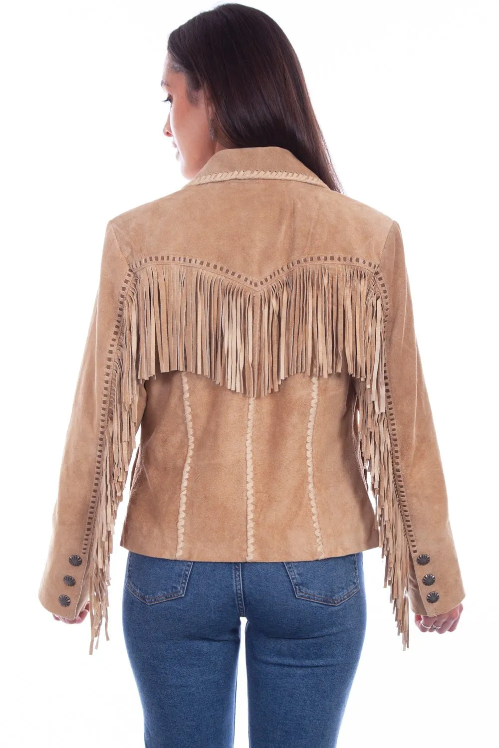 Scully Womens Cowgirl Fringe Old Rust Leather Leather Jacket Festival Outfit Minimalist Style
