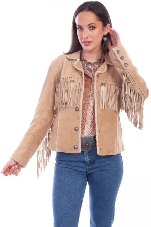 Essential Shape Scully Womens Cowgirl Fringe Old Rust Leather Leather Jacket Evening Stroll Comfy Timeless Design Scully Womens Cowgirl Fringe Old Rust Leather Leather Jacket