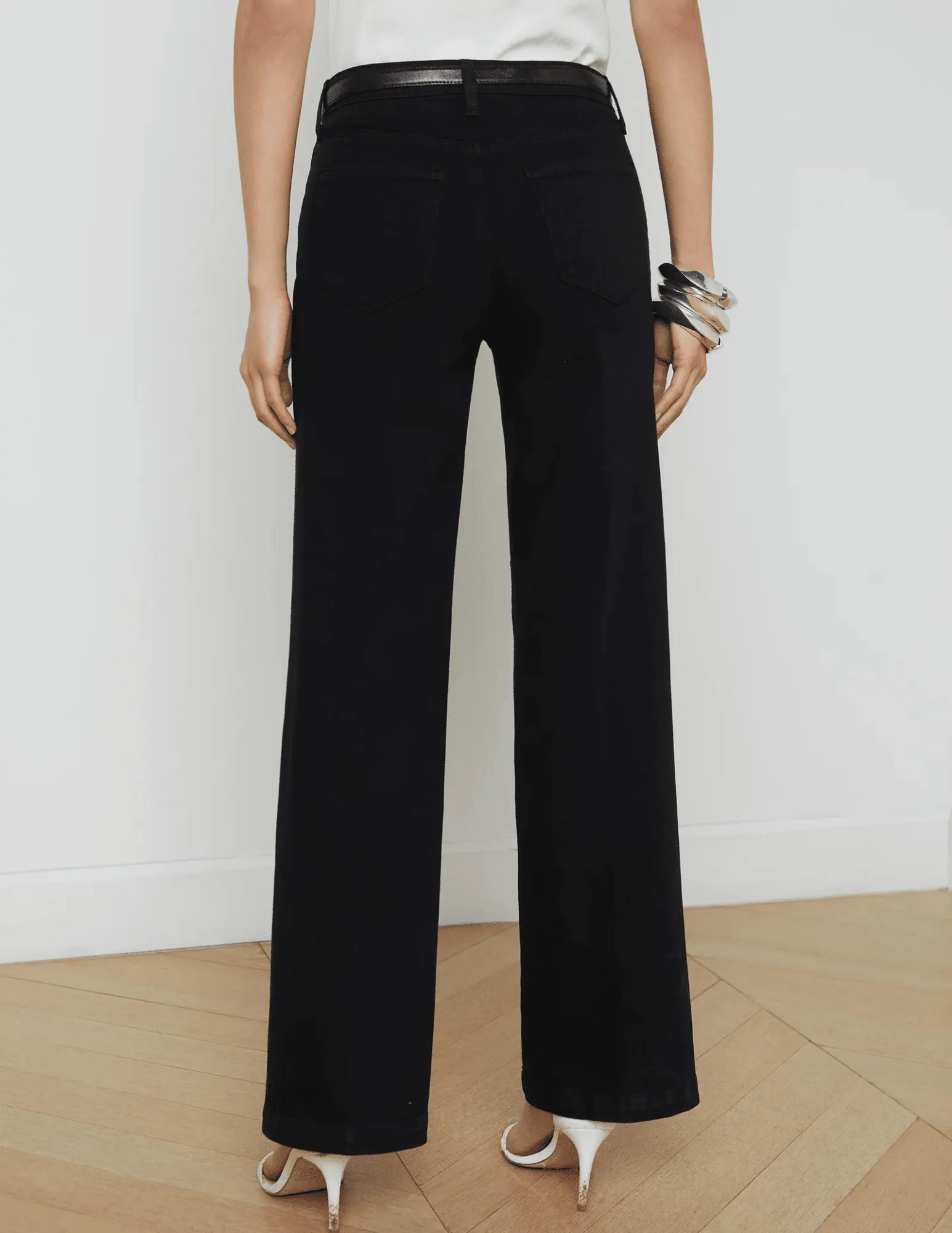 L??AGENCE Scottie High Rise Wide Leg Jeans in Black High-End Style Morning Stroll Sustainable Classic