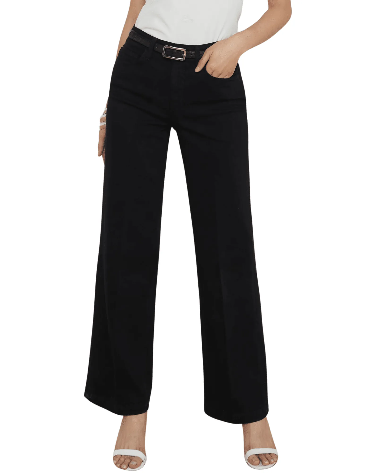 City Ready L??AGENCE Scottie High Rise Wide Leg Jeans in Black