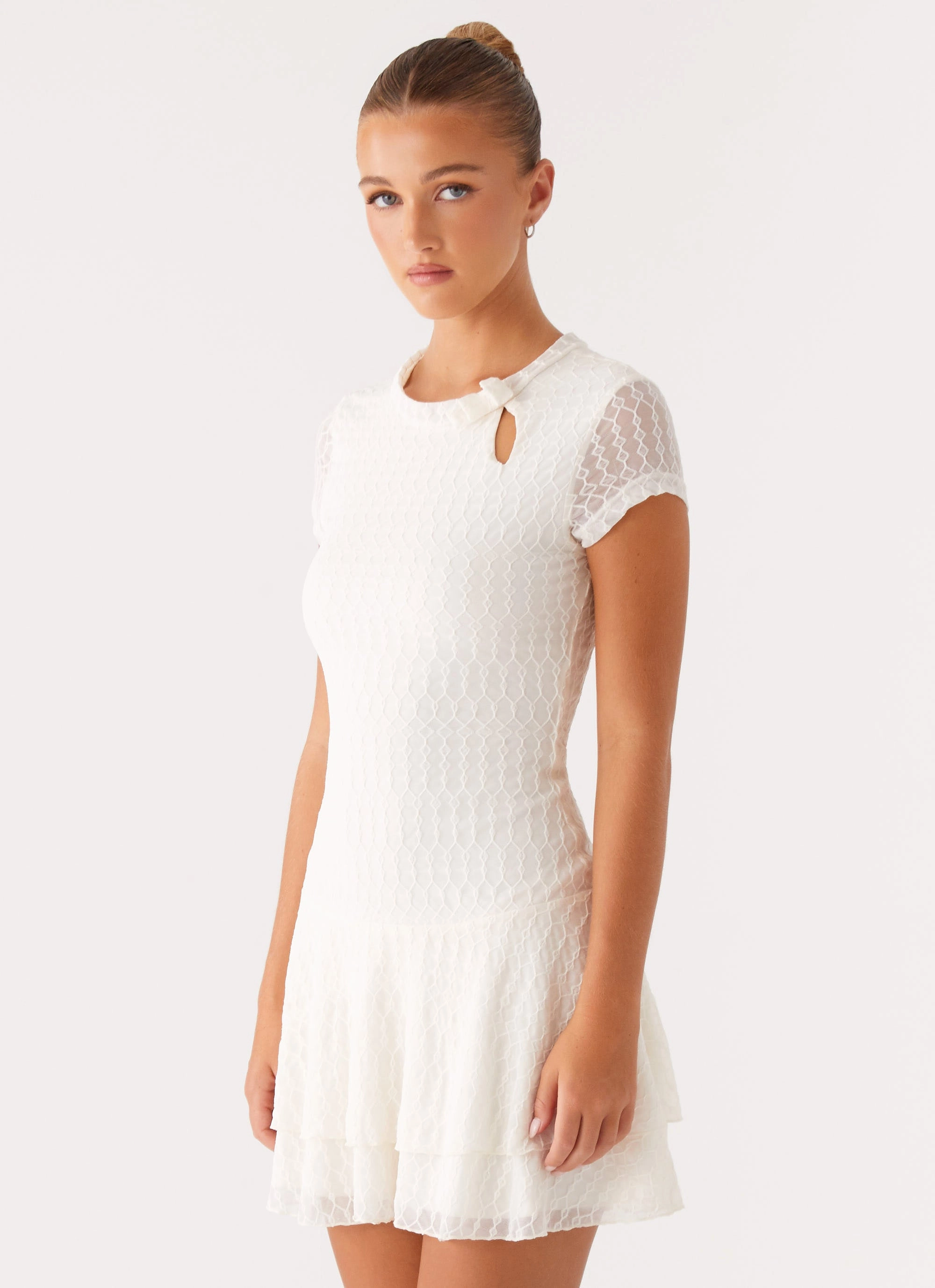 Esty Mini Dress - Ivory retro-style