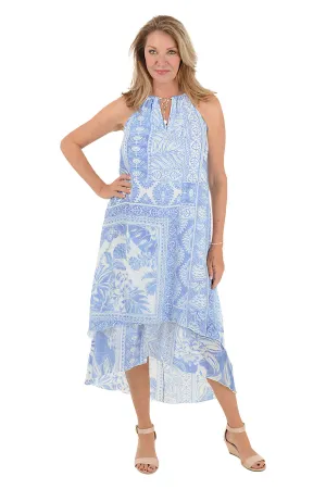 Ethical Made Tropical Tiles Necklace Sleeveless Dress Tropical Tiles Necklace Sleeveless Dress EcoFriendlyDye Chic Vibe