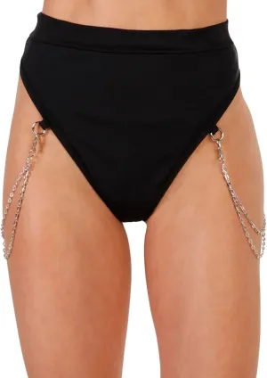 EVELUST Rave Bottoms With Chain For Women - EDC Sexy Thong Bootylicious Shorts Festival High Waisted Pants Party Nightclub