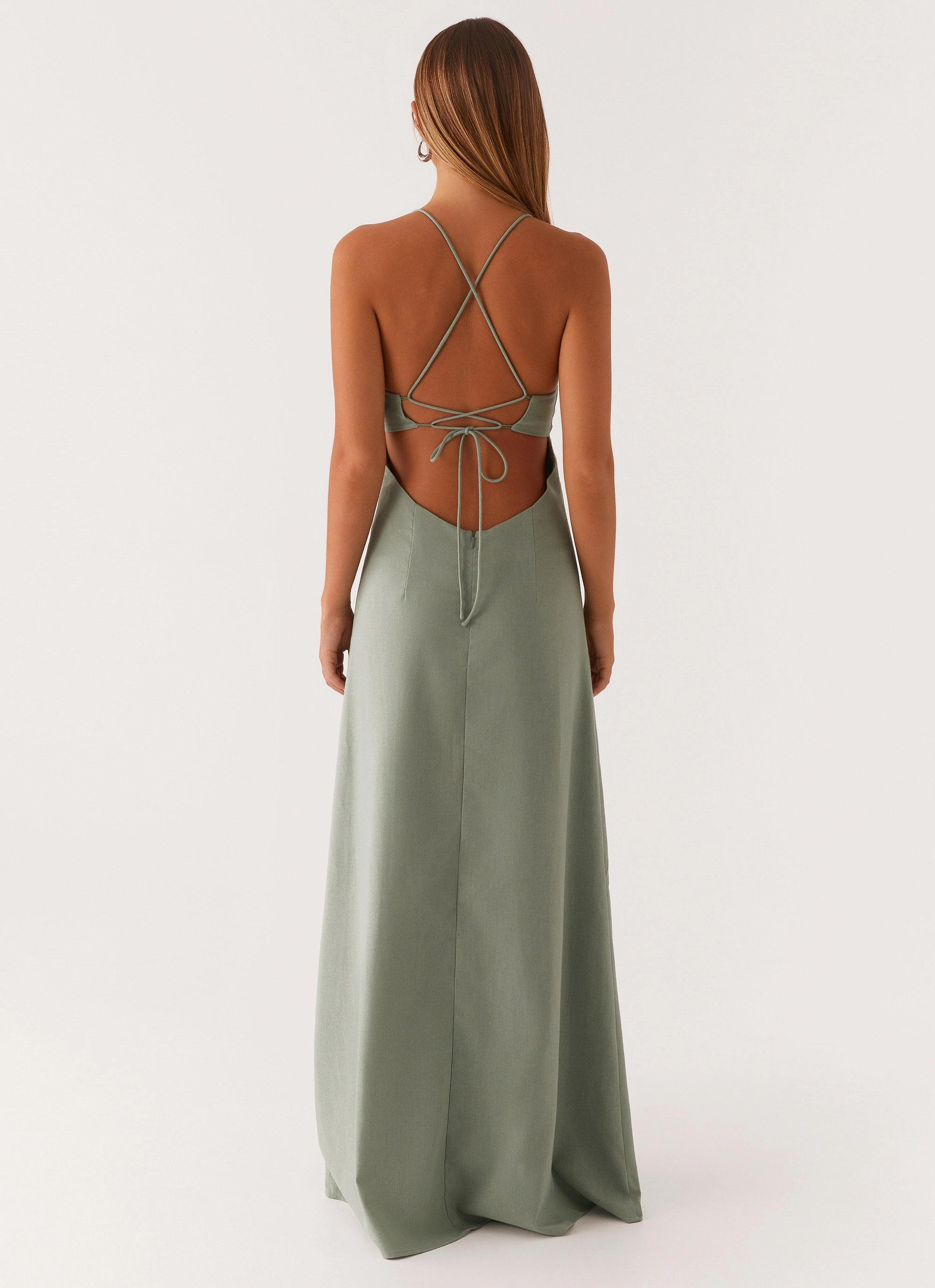 Middle Ground Linen Maxi Dress - Sage Effortless Comfort