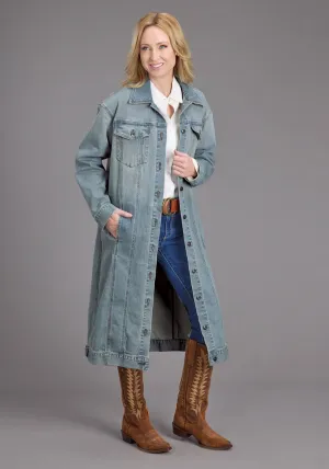 Everyday Basic Stetson Womens Long Denim Button Front Blue Cotton Blend Cotton Jacket High Durability Stetson Womens Long Denim Button Front Blue Cotton Blend Cotton Jacket