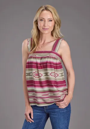 Everyday Essential Stetson Womens 2439 Vintage Tapestry Red/Tan 100% Rayon S/L Tank Top Long Sleeve tall size Stetson Womens 2439 Vintage Tapestry Red/Tan 100% Rayon S/L Tank Top