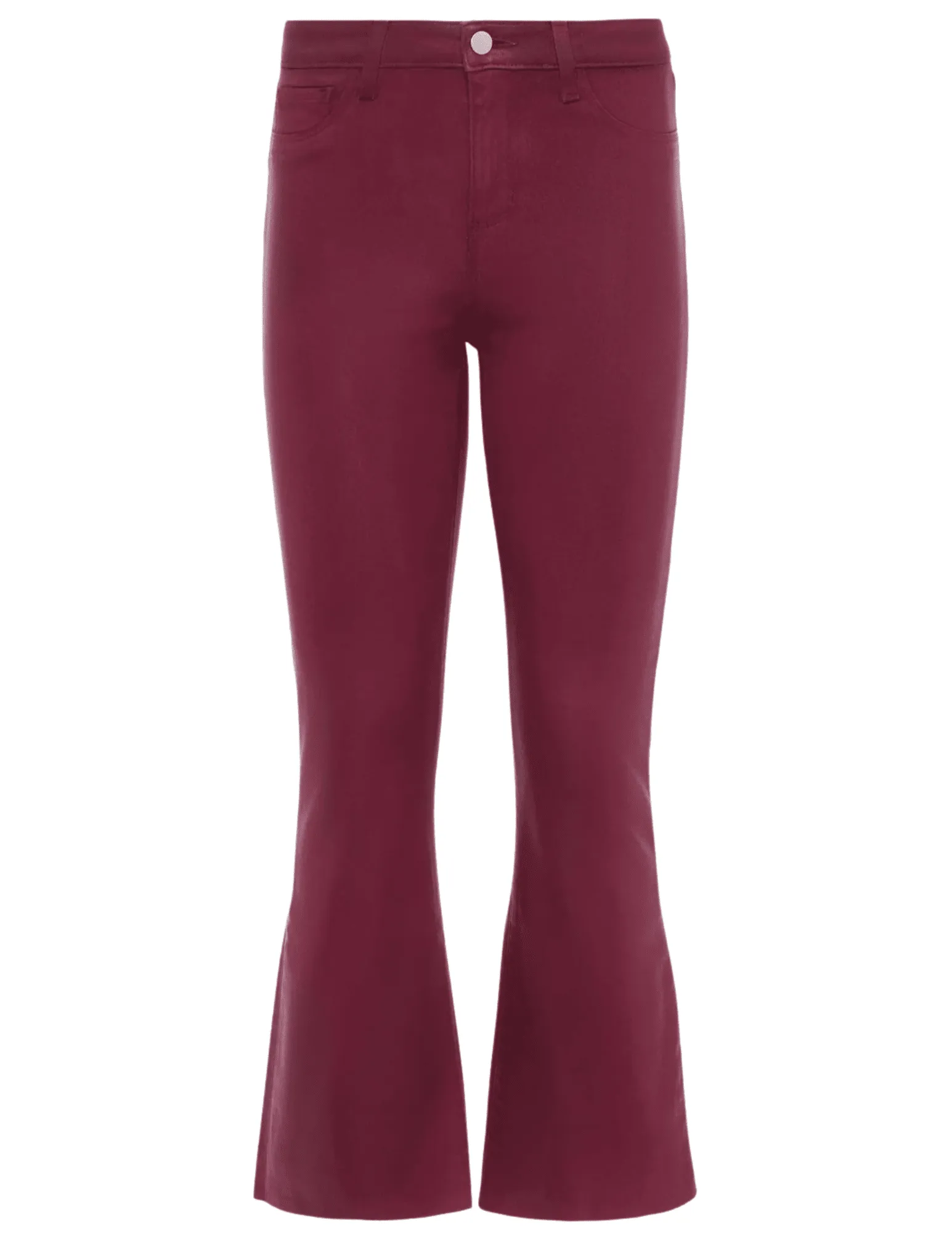 L'AGENCE Kendra High Rise Cropped Coated Jeans In Dark Port Simple Layers Classic Autumn Days Adult Fashion