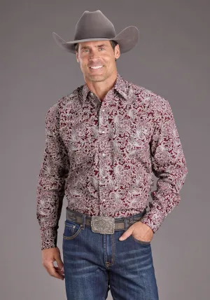 Everyday Layer Stetson Mens 2393 Paisley Wine 100% Cotton L/S Shirt Stetson Mens 2393 Paisley Wine 100% Cotton L/S Shirt Eco-friendly Camping Essential