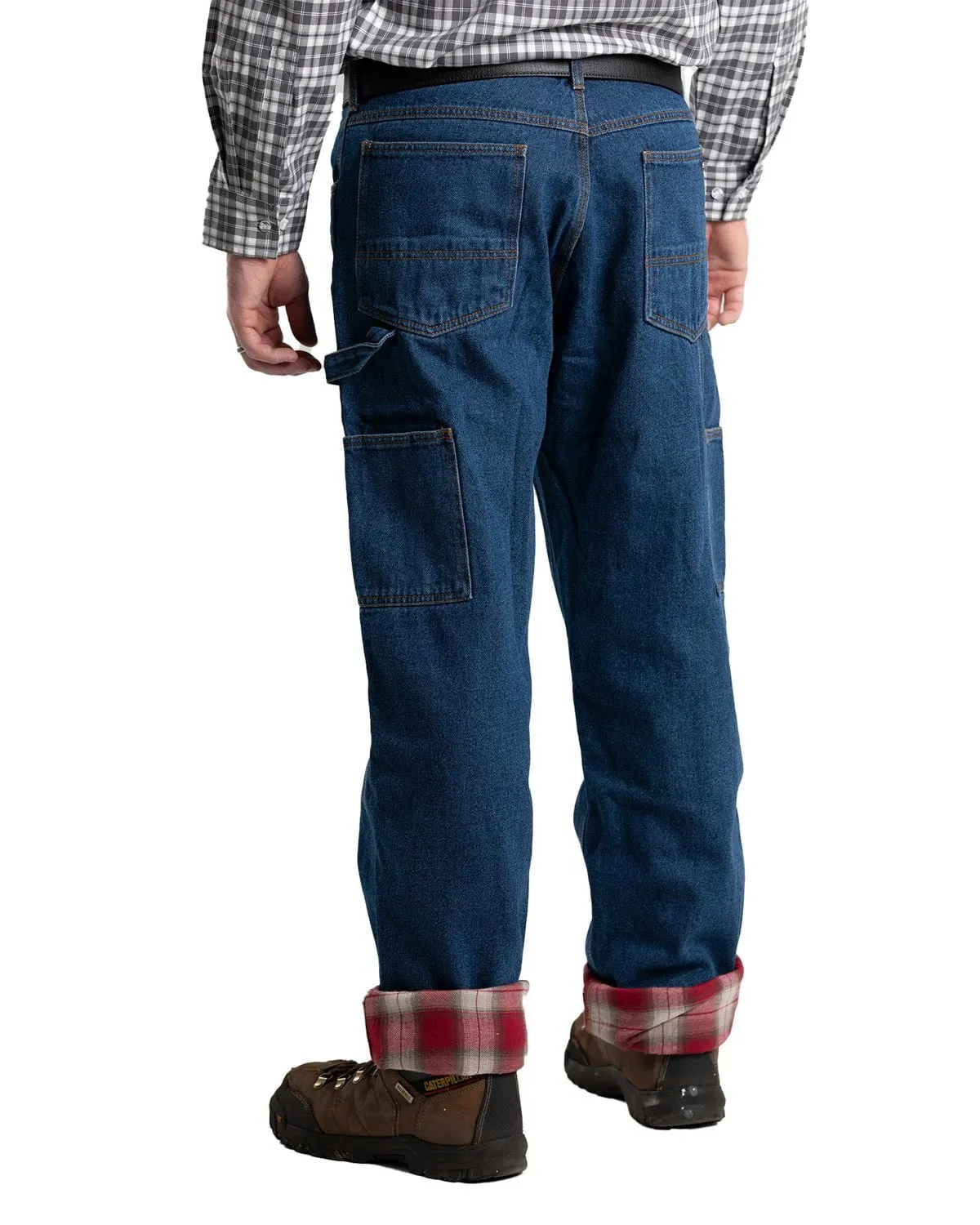Casual Essentials Berne Apparel Mens Heartland Flannel-Lined Stone Wash Dark 100% Cotton Jeans