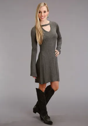 Everyday Use Stetson Womens Choker Keyhole Grey Rayon/Spandex L/S Dress Stetson Womens Choker Keyhole Grey Rayon/Spandex L/S Dress Color Lock Technology No Fuss Style