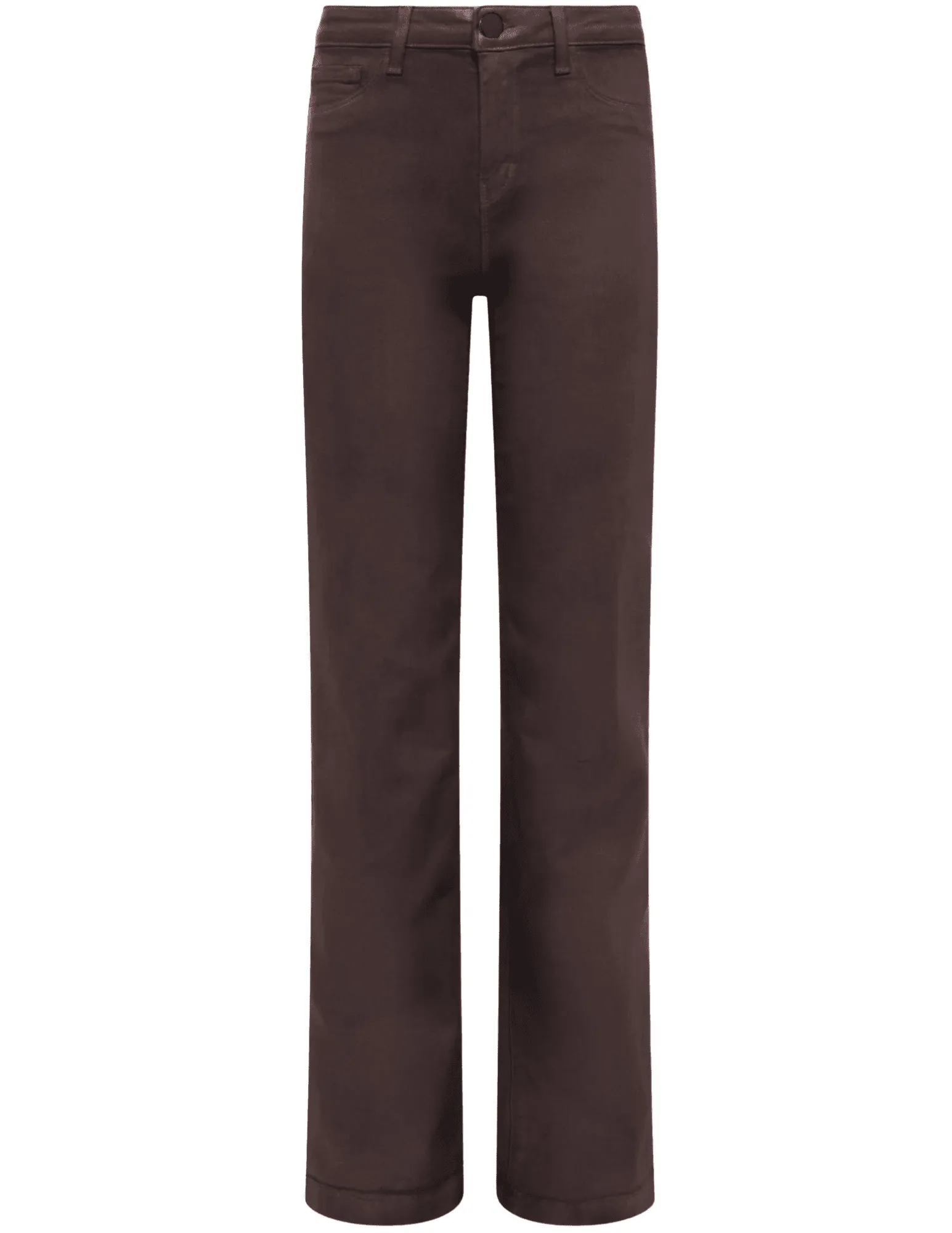 Premium Fit L'AGENCE Scottie Coated High Rise Wide Leg Jeans in Chocolate Coated