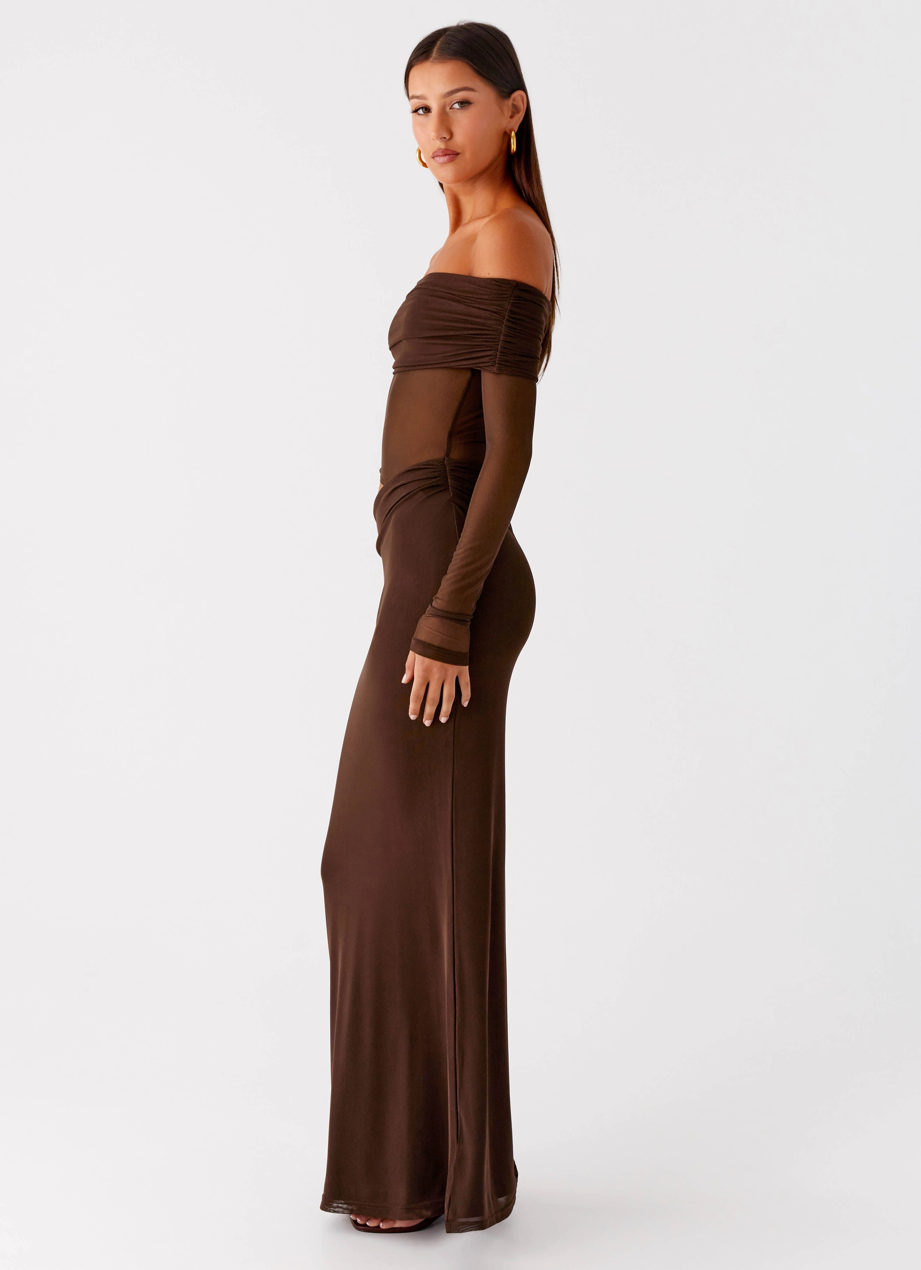 Emery Maxi Dress - Chocolate Figure-Skimming