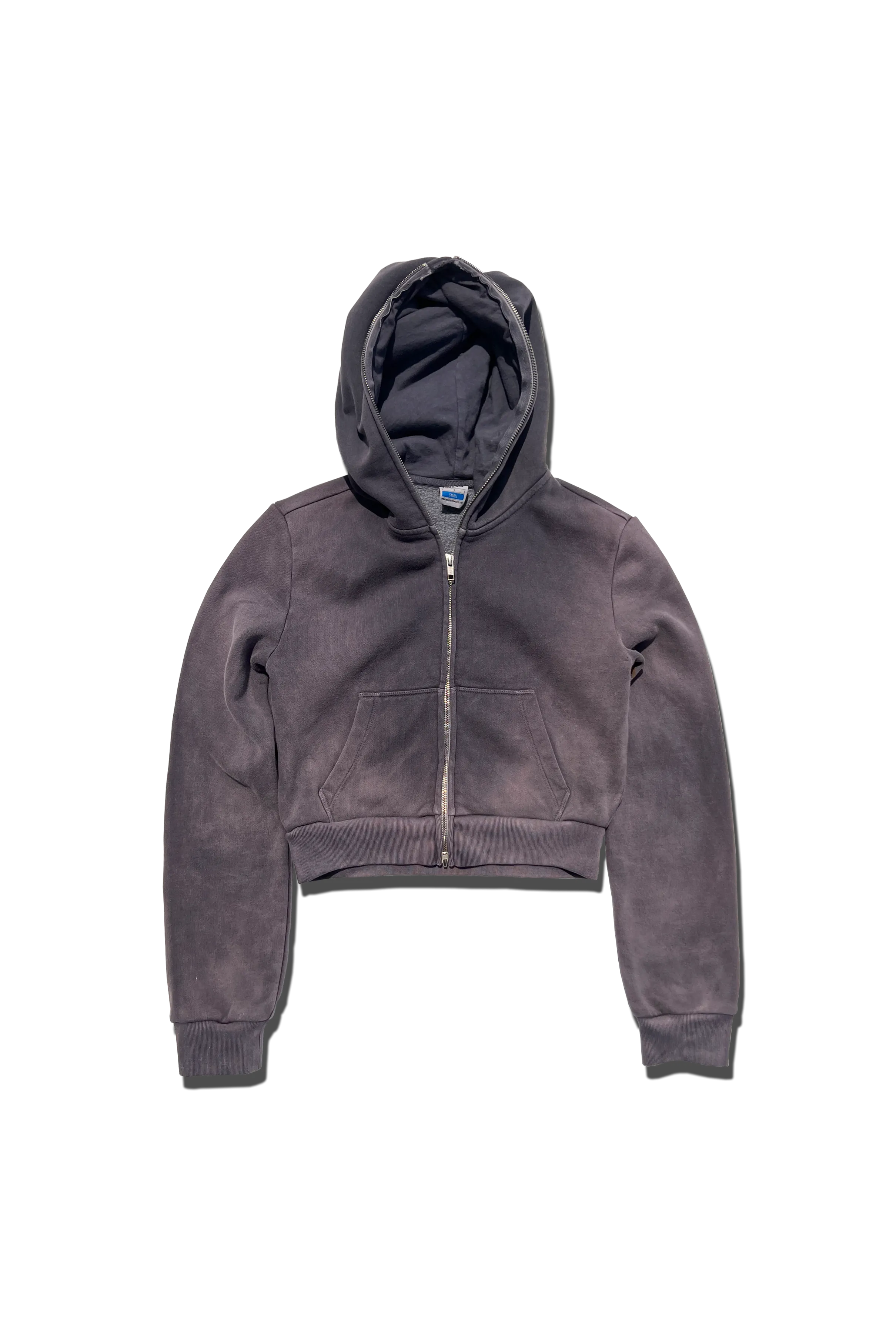 Exclusive Cropped Full Zip Body Bag Hoodie - Vintage Magnet