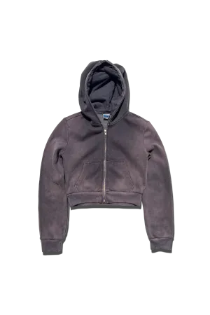 Exclusive Cropped Full Zip Body Bag Hoodie - Vintage Magnet