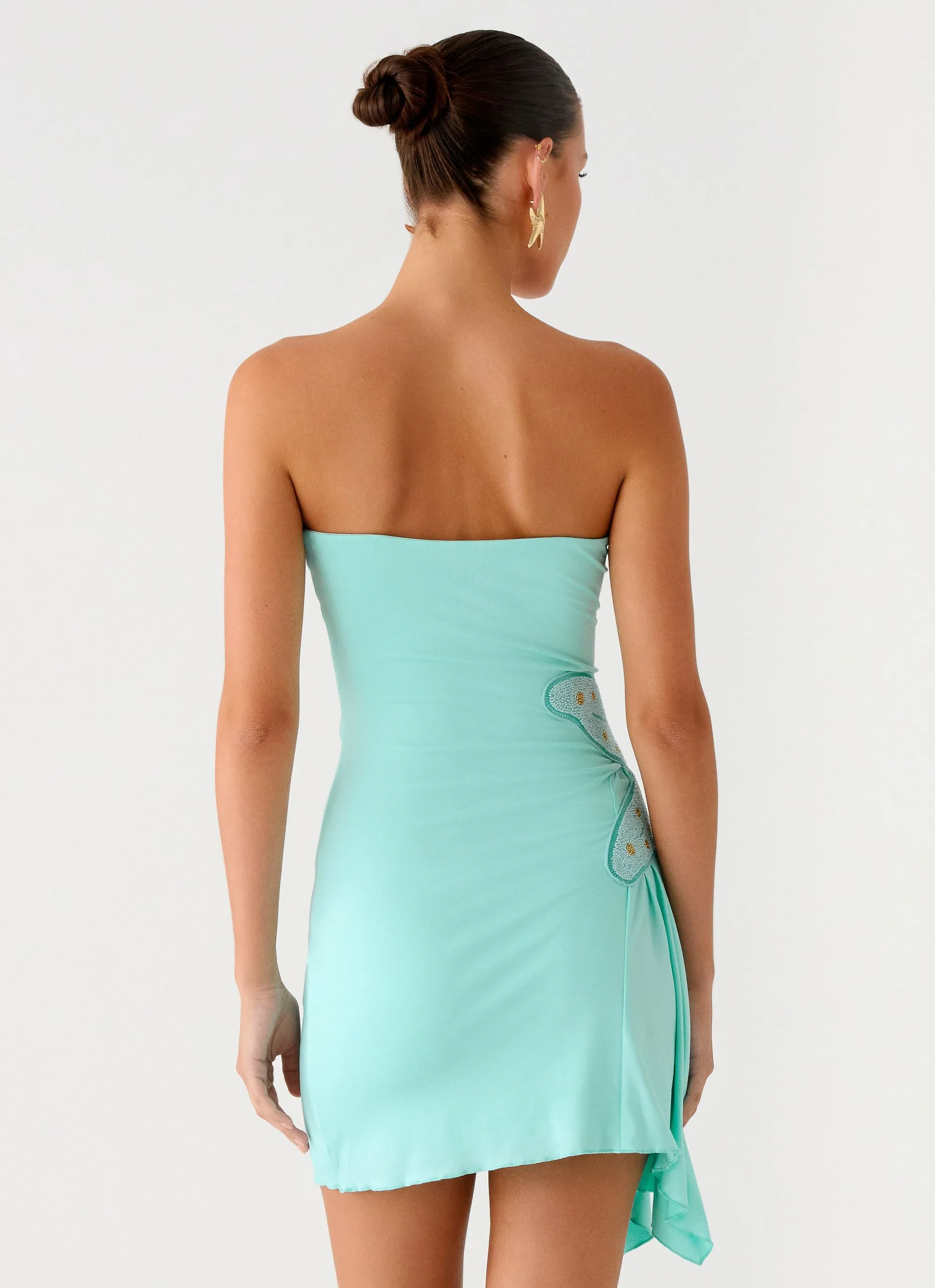 Ocean Dream Strapless Mini Dress - Turquoise Smart Fashion Grab Quick