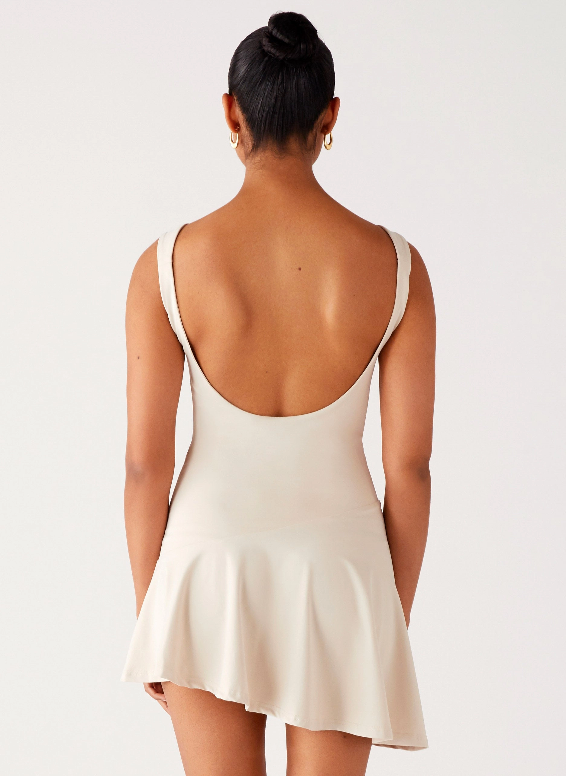 Brunch Fit Sleek and Flattering Dune Whisper Mini Dress - Ivory
